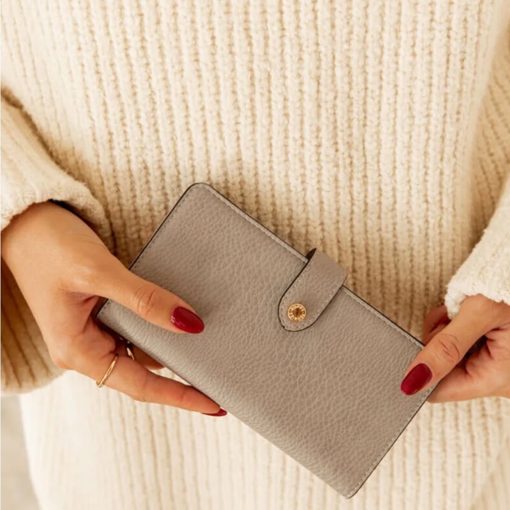 Poppy & Peonies Gray Wallet